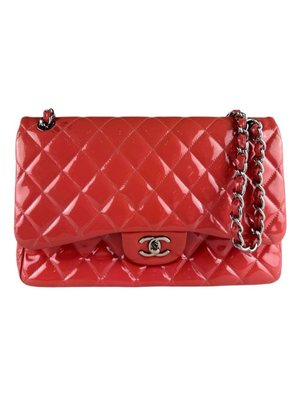 Chanel Shoulder Bag Maxi Quilted Red